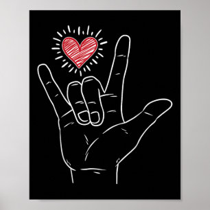 Asl Heart I Love You Hand Sign Language Valentines