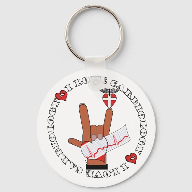 ASL I Love Sign CARDIOLOGY Key Ring (Front)