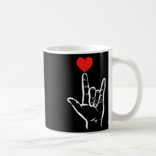 Asl I Love You Hand Heart American Sign Language V Coffee Mug