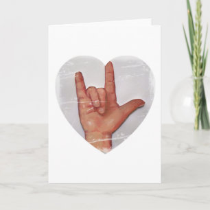 ASL "I LOVE YOU" HEART SHAPE #2 CARD