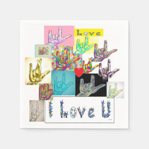 ASL I Love You Medley Napkin