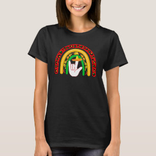 Asl I Love You Rainbow Sign Language Cinco De Mayo T-Shirt