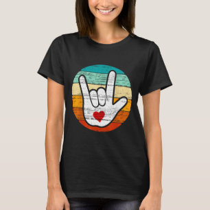 Asl I Love You, Sign Language Heart Love Valentine T-Shirt