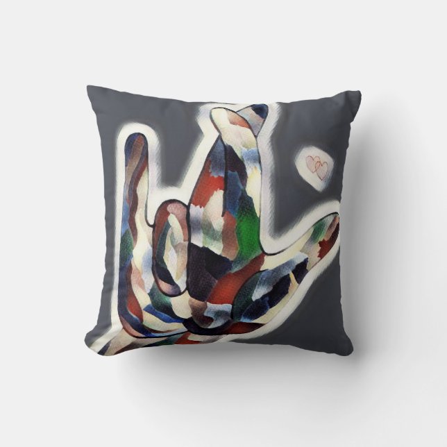 ASL I Really Love You with Highlights Cushion (Front)