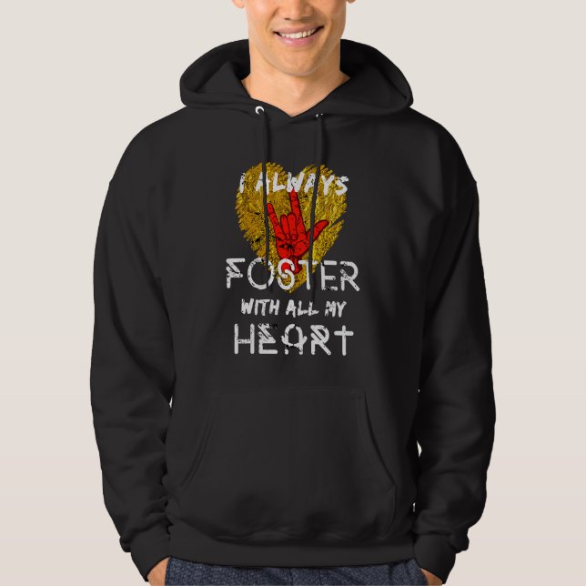 ASL ILY Deaf Foster Mum Dad Parenting Day with All Hoodie (Front)