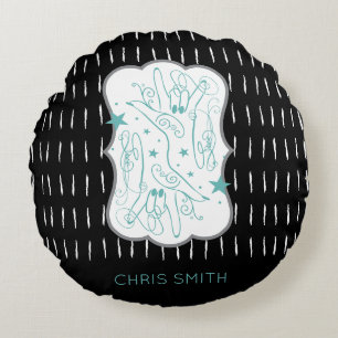 ASL ILY Handsign Celestial Round Pillow