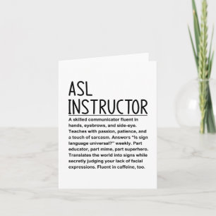 Asl instructor card