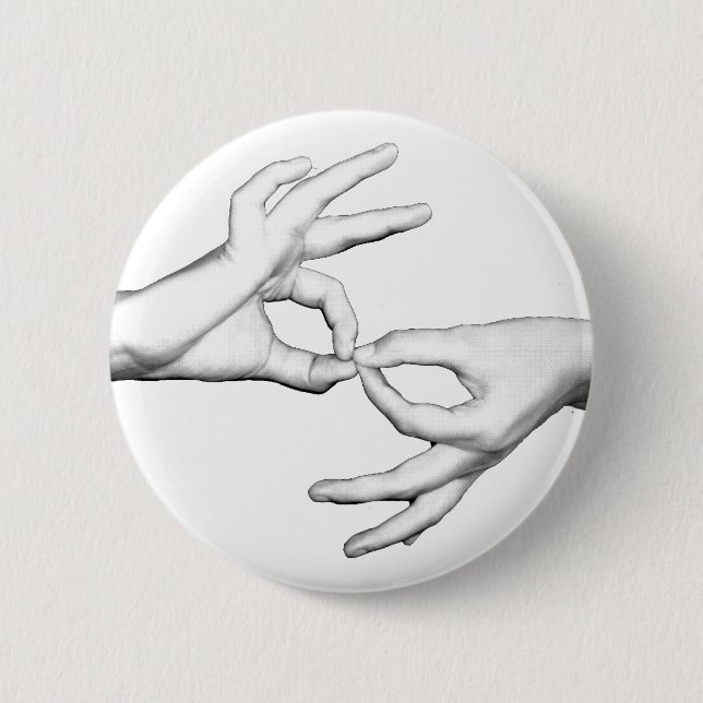 ASL Interpreter 6 Cm Round Badge (Front)