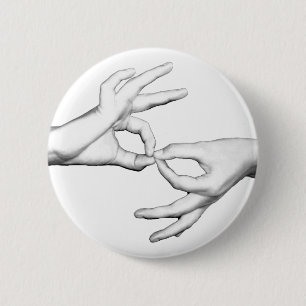 ASL Interpreter 6 Cm Round Badge