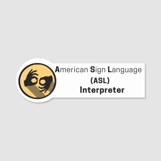 ASL Interpreter Professional Tag (Front)