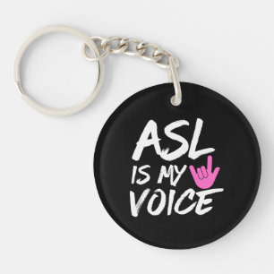 ASL Is My Voice - Deaf Awareness Key Ring