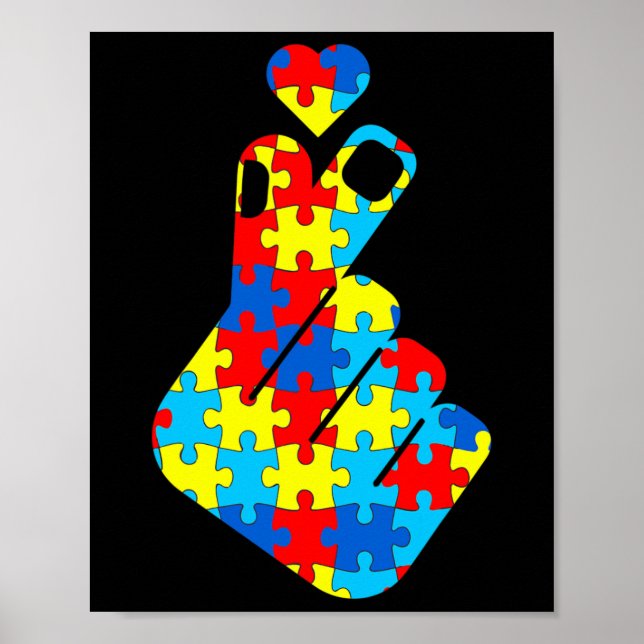 Asl Korean Love Sign Language Autism Awareness Sup (Front)