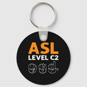 Asl - Level C2. Asl Awareness Hand Sign Language D Key Ring