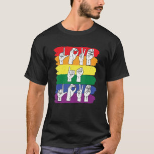 Asl Lgbtq American Sign Language   Love Is Love Pr T-Shirt