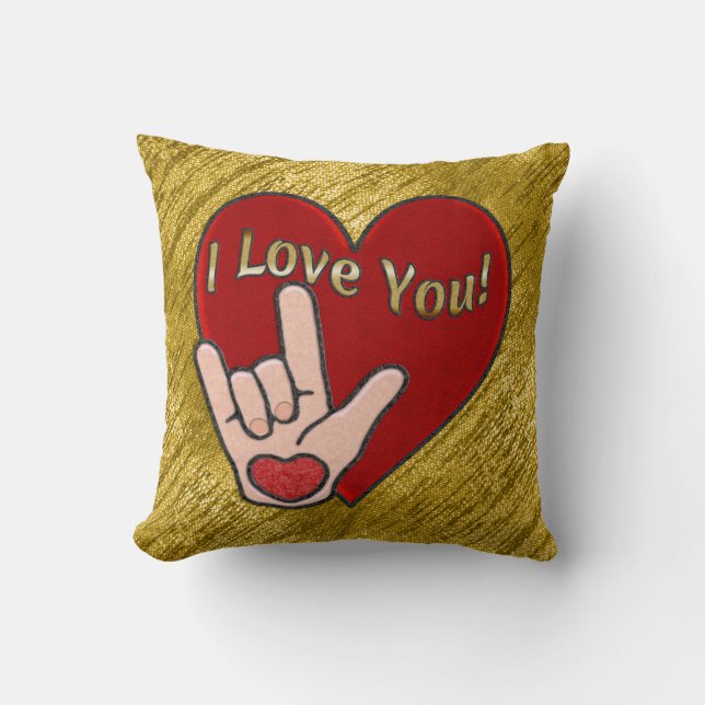 ASL Love (20x20 inch Pillow) Cushion (Front)