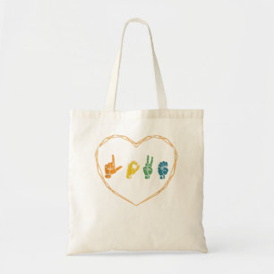 ASL Love American Sign Language Gifts Deaf Mute Fi Tote Bag