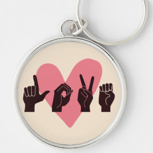 ASL Love IV - Valentine's Day Key Ring