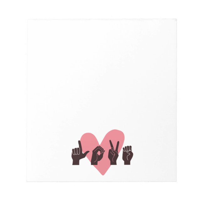 ASL Love IV - Valentine's Day Notepad (Front)
