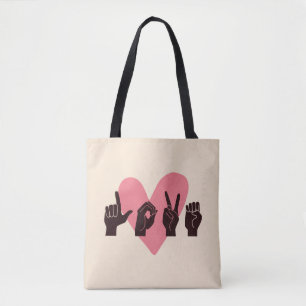 ASL Love IV - Valentine's Day Tote Bag