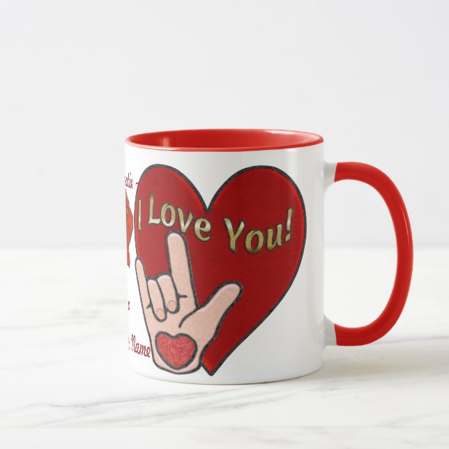 ASL Love (Personalised) Mug (Right)