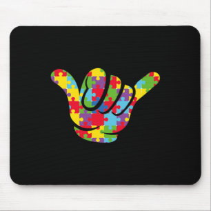 Asl Love Puzzle Hand Sign Language Autism Awarenes Mouse Pad