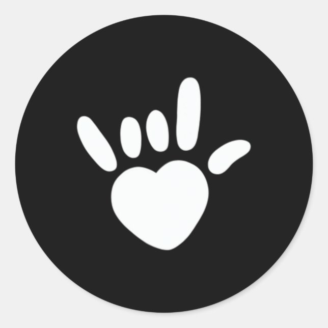 ASL Love Sign American Sign Language Deaf Awarenes Classic Round Sticker (Front)