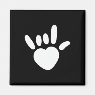 ASL Love Sign American Sign Language Deaf Awarenes Magnet