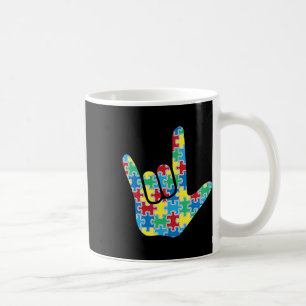 Asl Love Sign Autism Awareness Coffee Mug