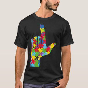 ASL Love Sign Autism Awareness Support  T-Shirt
