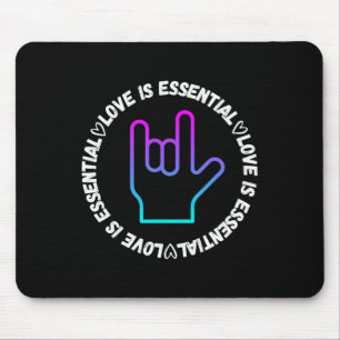 ASL love Sign Disability Awareness Mouse Pad