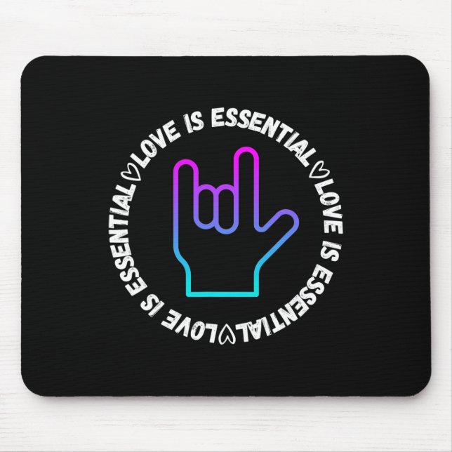 ASL  love Sign Disability Awareness  Mouse Pad (Front)