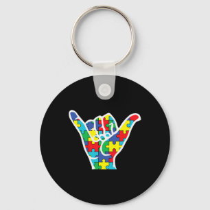 Asl Love Sign Hand Autism Awareness Mum Dad Aunt U Key Ring
