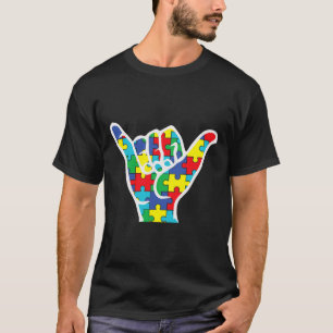 Asl Love Sign Hand Autism Awareness Mum Dad Aunt U T-Shirt
