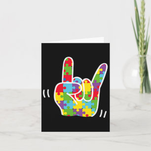 Asl Love Sign Language Autism Awareness Month Asl Card