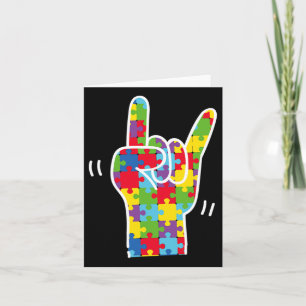 Asl Love Sign Language Autism Awareness Month Asl Card