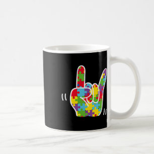 Asl Love Sign Language Autism Awareness Month Asl Coffee Mug