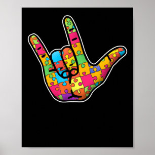 ASL Love Sign Language Autism Awareness Support