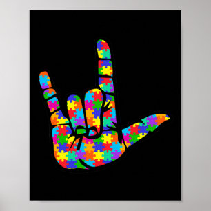 ASL Love Sign Language Autism Awareness Support 3