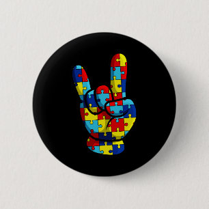 ASL Love Sign Language Autism Awareness Support Bo 6 Cm Round Badge