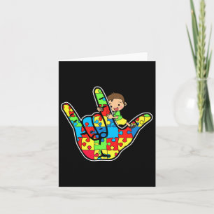 Asl Love Sign Language Autism Awareness Support Card