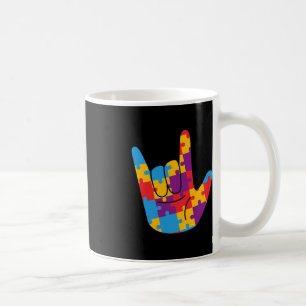 ASL Love Sign Language Autism Awareness Support Cu Coffee Mug