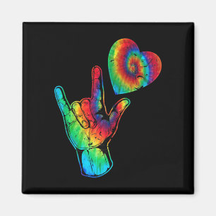ASL Love Sign Language Autism Awareness Support Ti Magnet