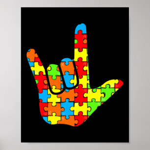 Asl Love Sign Language Autism Gift Awareness Suppo