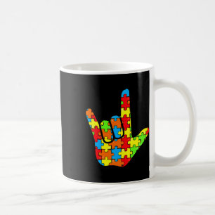 Asl Love Sign Language Autism Gift Awareness Suppo Coffee Mug