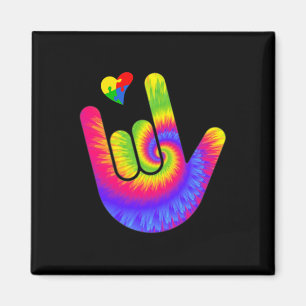 ASL Love Sign Language Hand Autism Awareness Heart Magnet