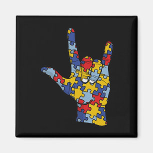 ASL Love Sign Language Hand Autism Awareness Suppo Magnet
