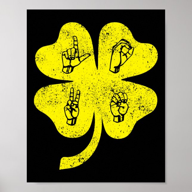 ASL Love Sign Language St Patrick's Day Deaf Aware (Front)