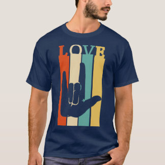 ASL Love Vintage Retro Sign Language Design 1 T-Shirt