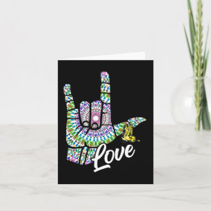 ASL Love You Hand Sign Language Butterfly Deaf Awa Card