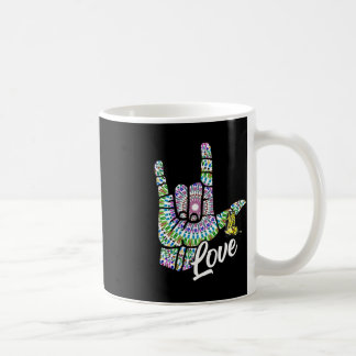 ASL Love You Hand Sign Language Butterfly Deaf Awa Coffee Mug
